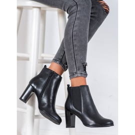 Evento Bottines en cuir classiques le noir 4