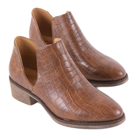 Bottines à enfiler marron à talon NS132P brun 1