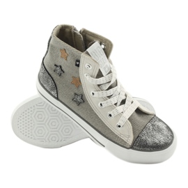 Big star 374068 baskets nouées étoiles brun gris 2
