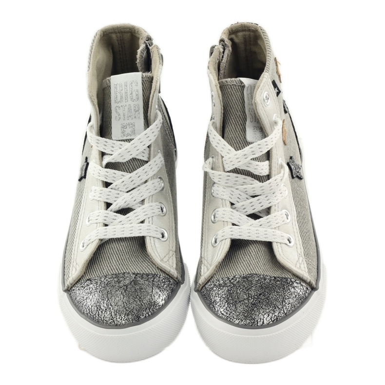 Big star 374068 baskets nouées étoiles brun gris 3