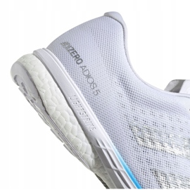 Chaussures de course adidas adizero Adios 5 M FV7334 blanche bleu argent 2