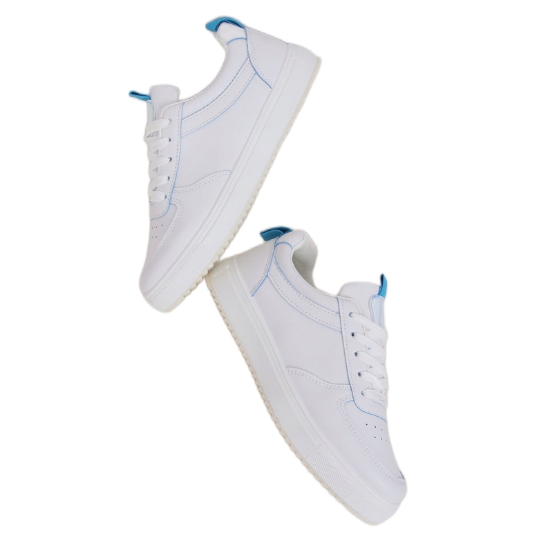 Chaussures de sport pour femmes blanches KK-203 BLANC / BLEU 1