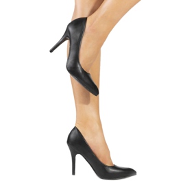Escarpins noirs mats sur le talon LEI-02-A le noir 1