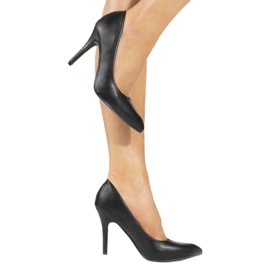 Escarpins noirs mats sur le talon LEI-02-A le noir 2