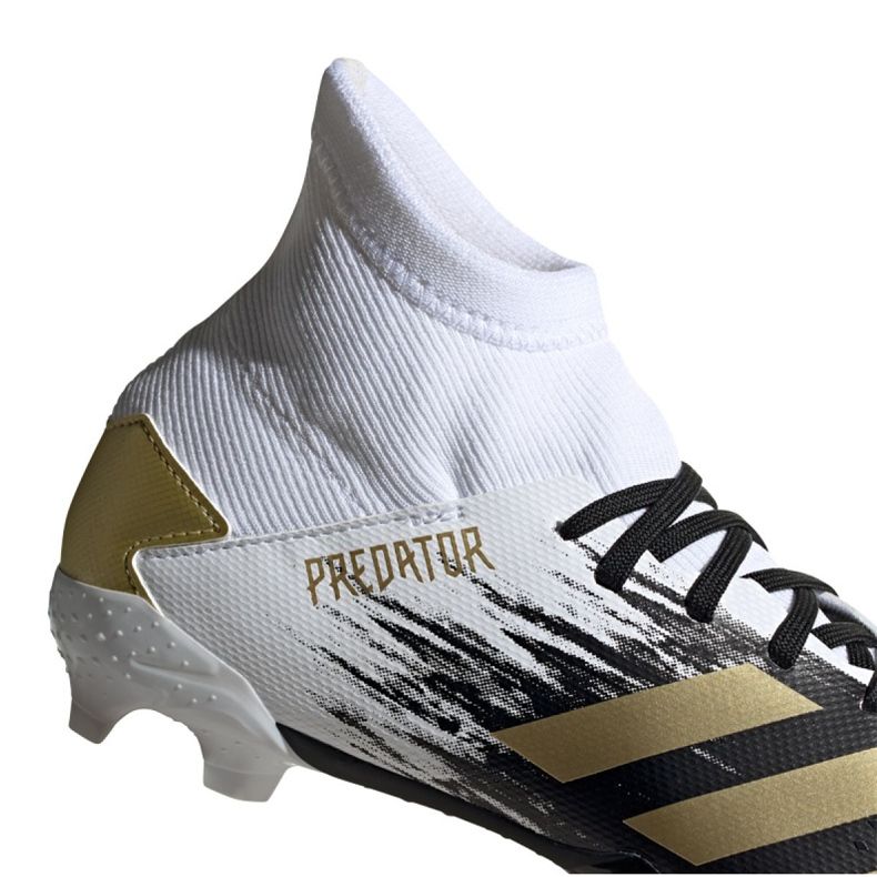 Chaussures de foot Adidas Predator 20.3 Fg Jr FW9215 gris/argent, blanc, noir, or blanche 2
