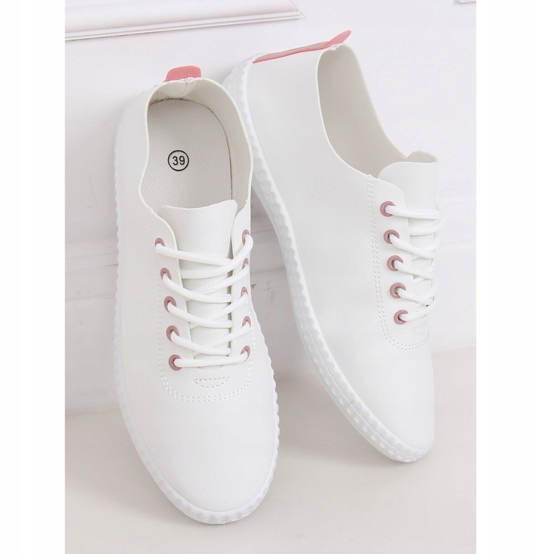 Baskets femme blanches et roses 6165 Rose 1