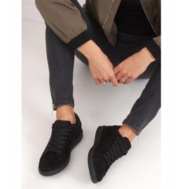 Baskets femme noires en daim noir 6301 le noir 4
