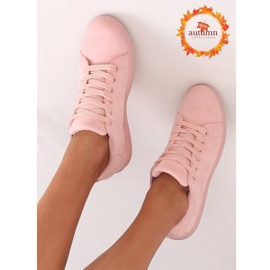 Baskets femme en daim rose 6301 Rose 1