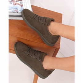Baskets femme en daim vert 6301 Vert 4