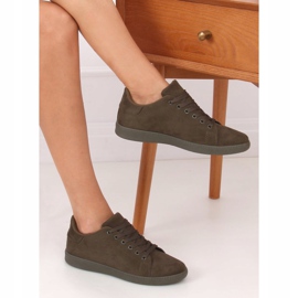 Baskets femme en daim vert 6301 Vert 3