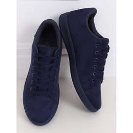 Baskets femme en daim bleu marine 6301 1