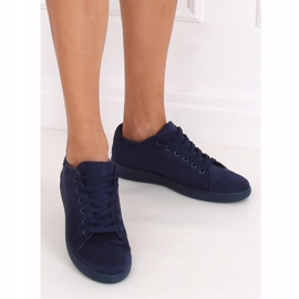 Baskets femme en daim bleu marine 6301 3