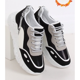 Chaussures de sport noires et blanches LL1771 Noir le noir 1