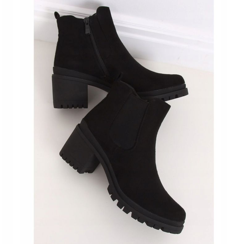 Bottines noires à talons larges XJ-25 Noir le noir 1