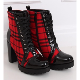 Boots damier talons hauts rouges NS080P Rouge 2 Boots damier talons hauts rouges NS080P Rouge 2