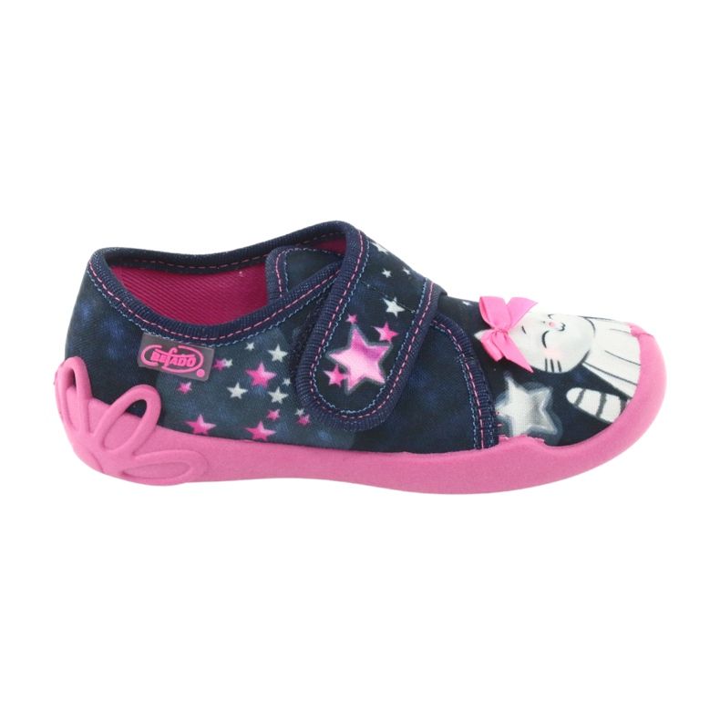 Chaussures enfant Befado 122X003 bleu marine rose gris 1