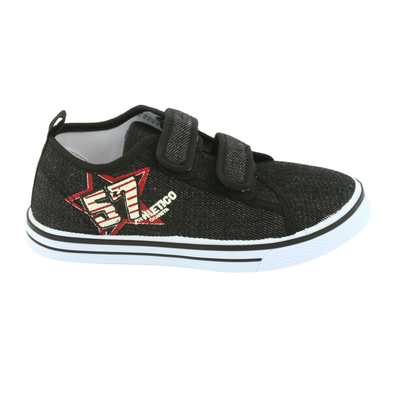 Baskets velcro jean Atletico noir 7