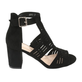 Sandales à dessus en daim Sergio Leone SK903 le noir 6