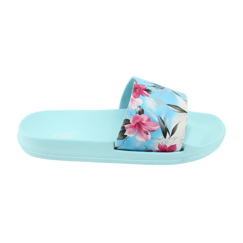 Chaussons American Club profilés fleurs blanc bleu rose gris vert 4