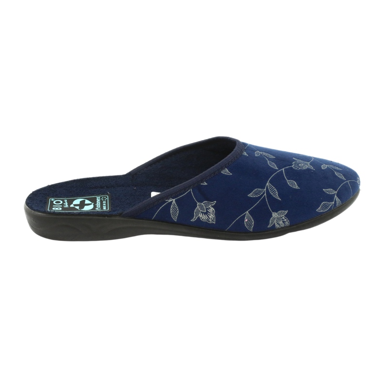 Chaussons velours Adanex 18112 bleu marine noir 5
