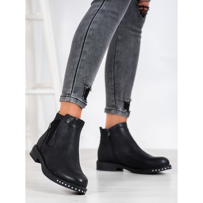 Goodin Bottes en éco-cuir noir 1