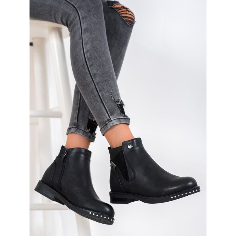 Goodin Bottes en éco-cuir noir 2