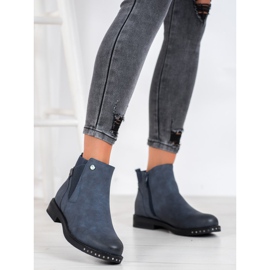 Goodin Bottes en éco-cuir bleu marine bleu 2