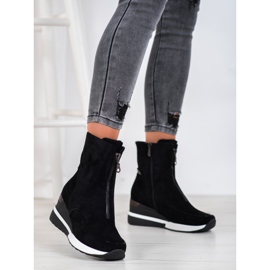 Bottines compensées VINCEZA le noir 1