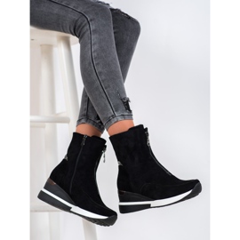 Bottines compensées VINCEZA le noir 2
