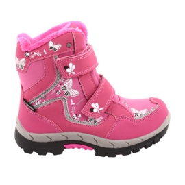 Bottines American Club membrane HL27 papillons roses blanc noir 5