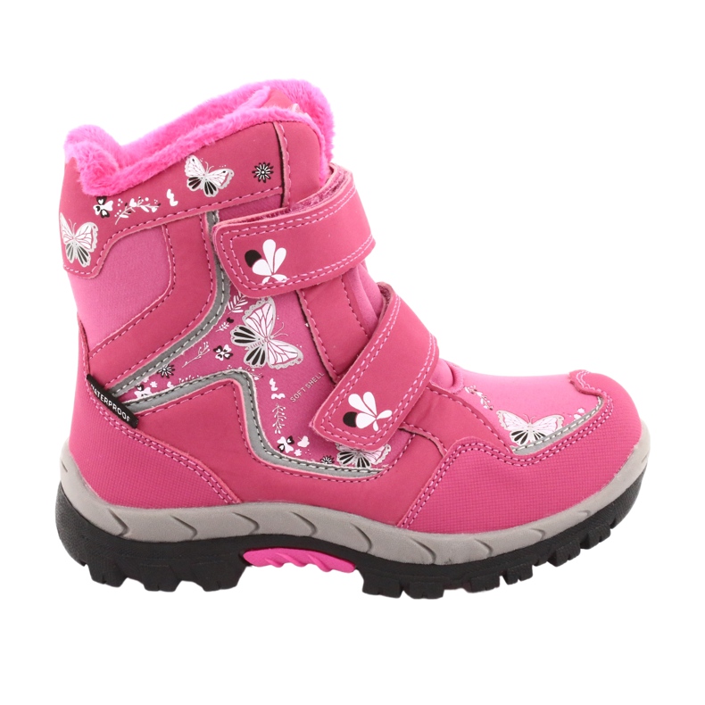 Bottines American Club membrane HL27 papillons roses blanc noir 5