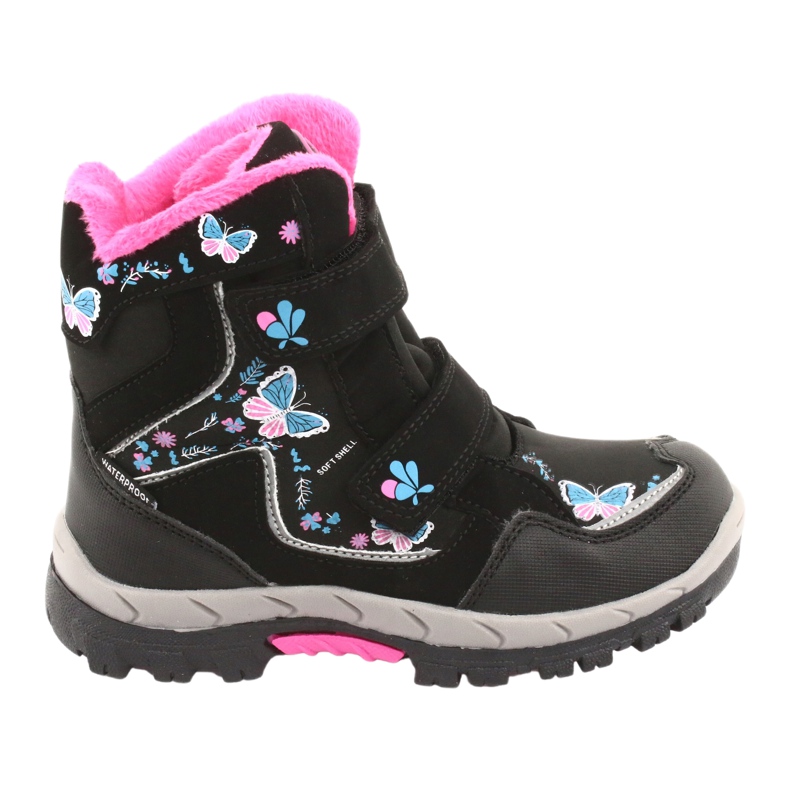Bottines American Club à membrane HL27 papillons noirs bleu rose 5
