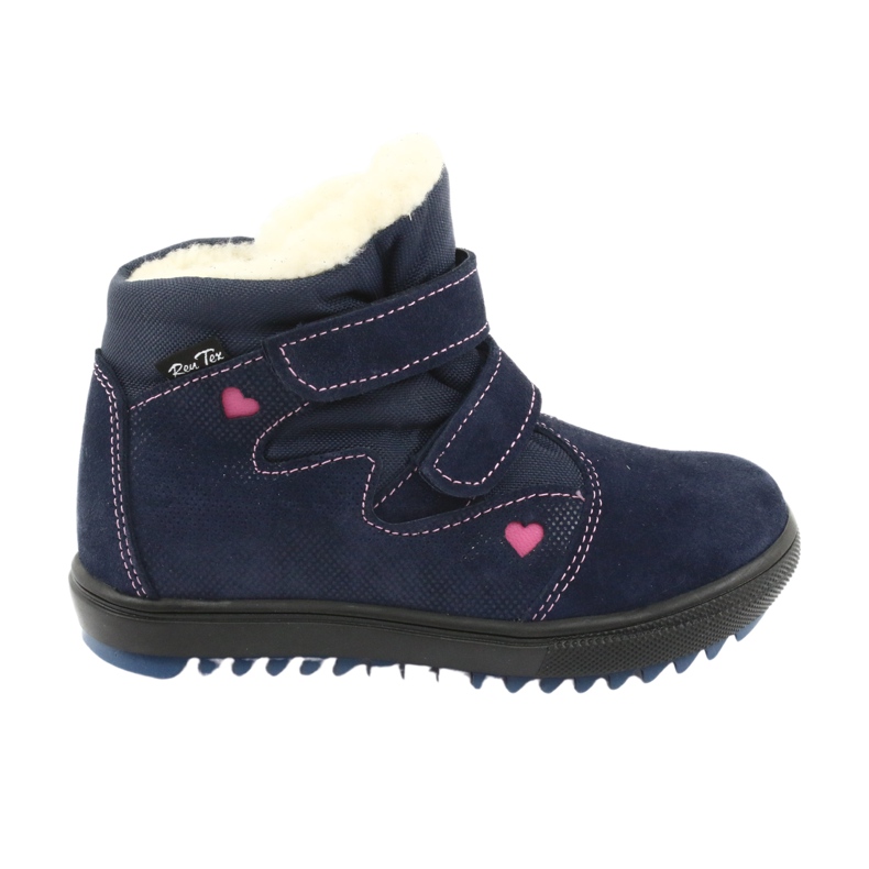 Bottes avec une membrane Ren But 3346 velcro bleu marine rose 6
