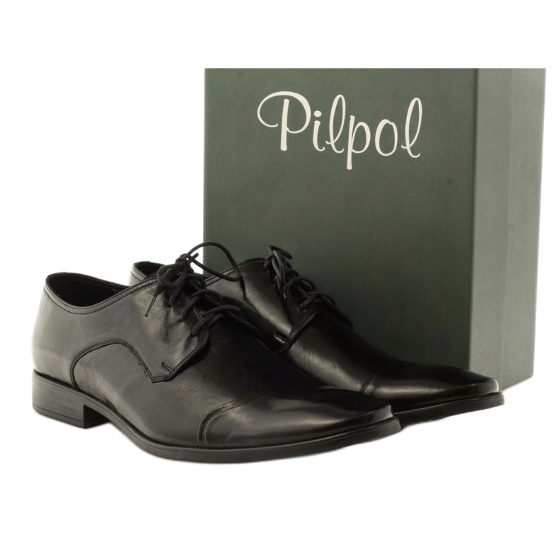 Chaussures habillées en cuir Pilpol 1385 noir 4