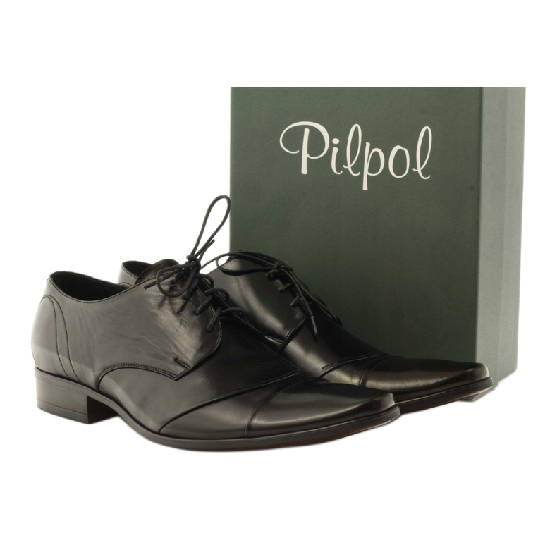 Chaussures en cuir pour homme Pilpol 1138 noir le noir 3