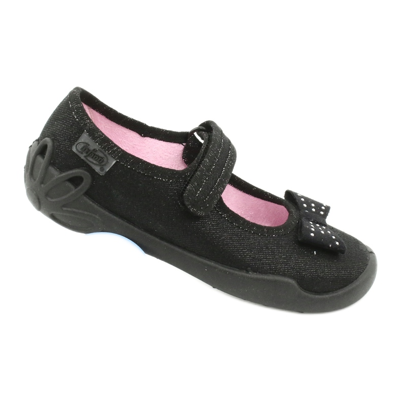 Chaussures enfant Befado, chaussons ballerines 114x240, noires avec nœud 5