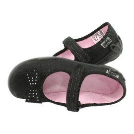 Chaussures enfant Befado, chaussons ballerines 114x240, noires avec nœud 4