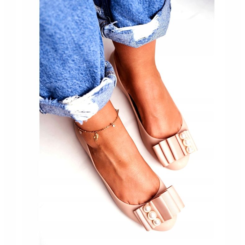 LU BOO Ballerines Caoutchouc Meliski Bows Beige Joleen 2