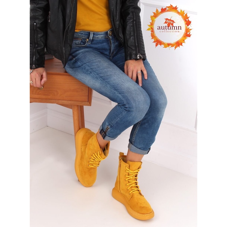 Bottines à lacets jaunes NC1070 Jaune 1