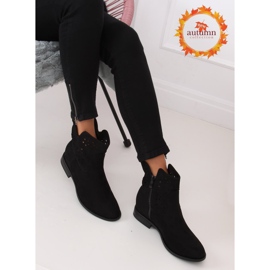 Boots ajourées talon caché noir CH2008 Noir le noir 6