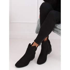 Boots ajourées talon caché noir CH2008 Noir le noir 3