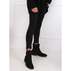 Boots ajourées talon caché noir CH2008 Noir le noir 5