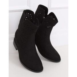 Boots ajourées talon caché noir CH2008 Noir le noir 2