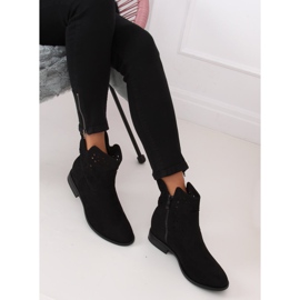 Boots ajourées talon caché noir CH2008 Noir le noir 4