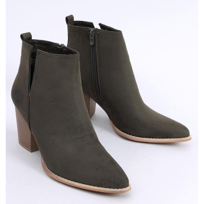 Bottines à talons bouts vert amande M397 Vert 1