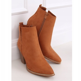 Bottines à talons amande camel M397 Camel brun 1