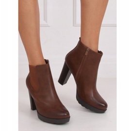 Bottines à talons marron F-21 Camel brun 3