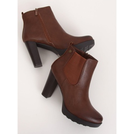 Bottines à talons marron F-21 Camel brun 1
