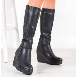 Goodin Bottes compensées Amour le noir 4