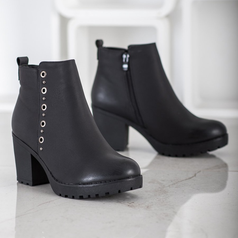 J. Star Bottines noires avec ornement le noir 1